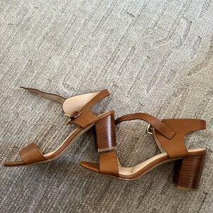 Comfortable Brown Heeled Sandals